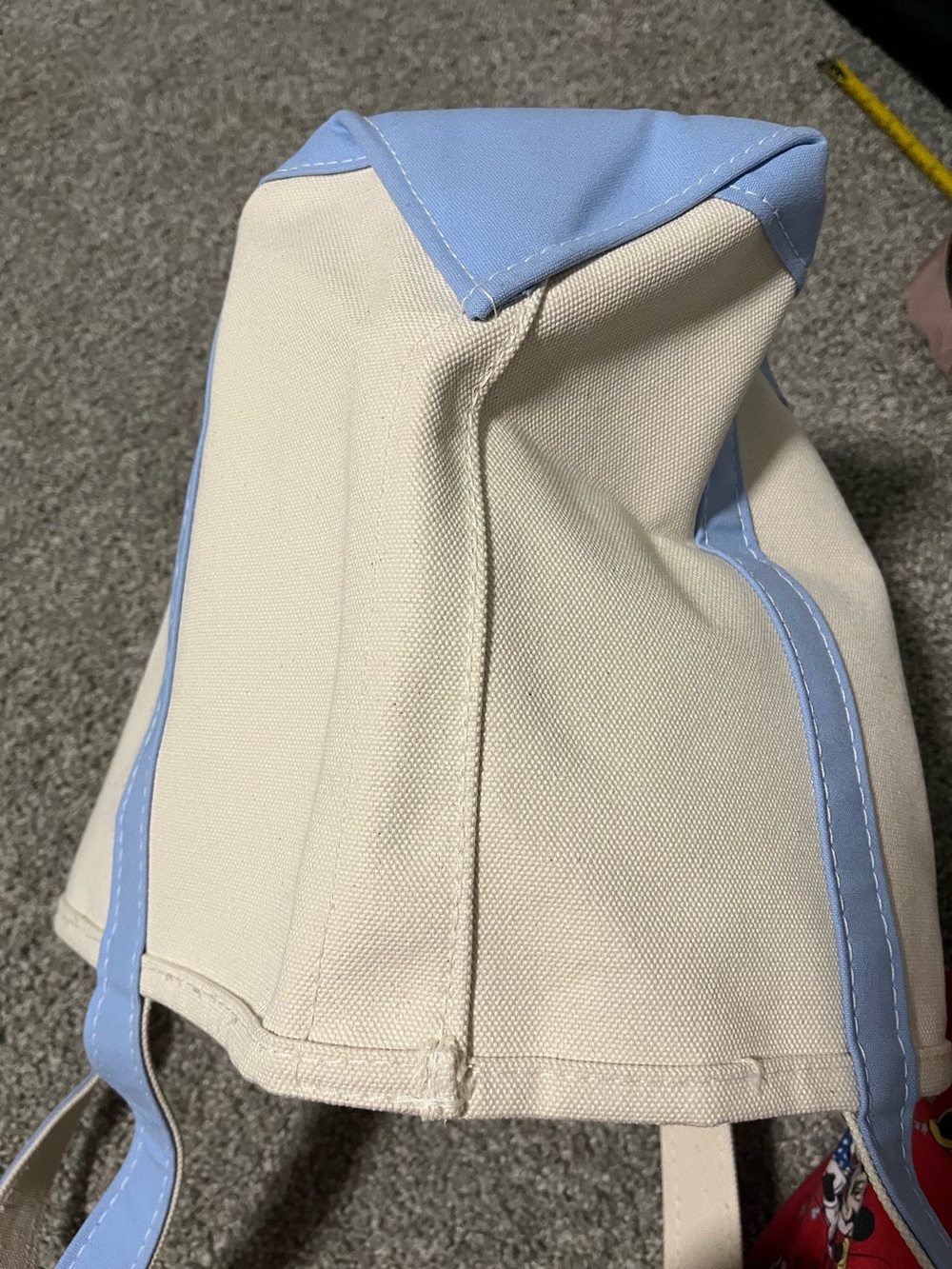 L L Bean Boat and Tote Canvas Tote with Light Blue Handles - Picture 5 of 13
